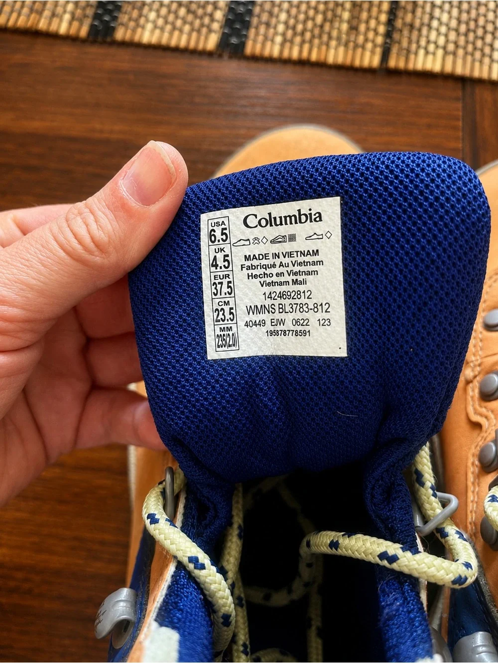 Columbia Women’s Orange and Navy Lace-Up Hiking Boots